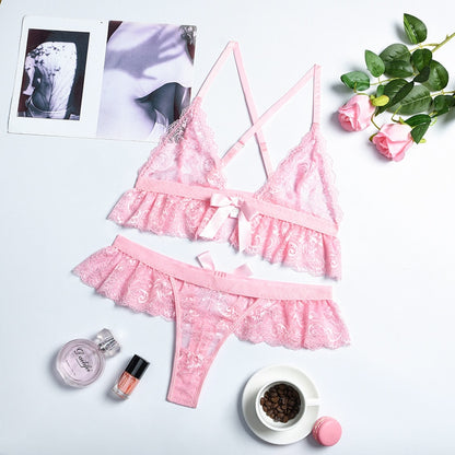 Lace Sling Backless Lingerie Set