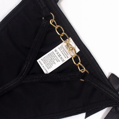 Metal Chain Hollow Out Low Rise Thong